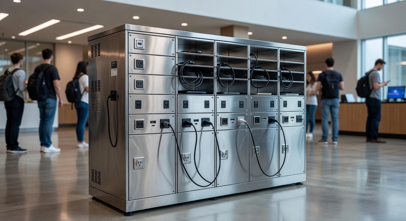 Box Charger Station Public Stainless: Solusi Fasilitas Charging Aman untuk Lobby, Kampus, dan Area Layanan Publik