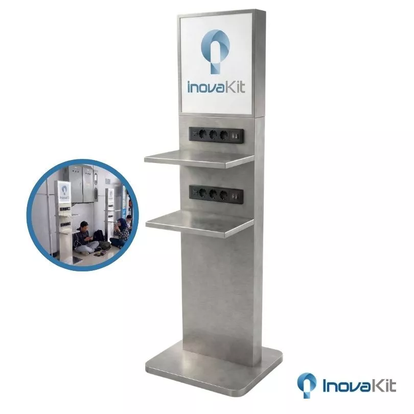 tempat charger hp stainless box charger station public Utama
