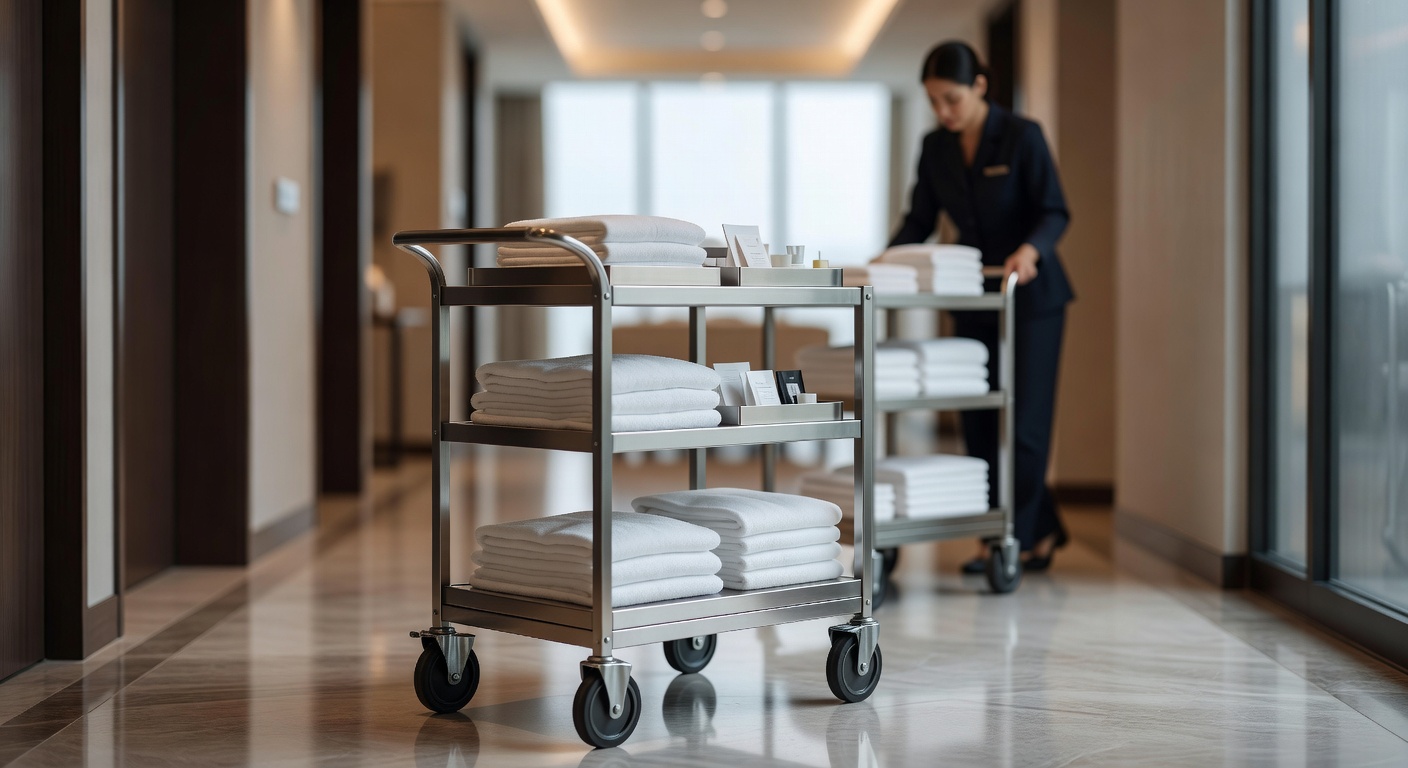 Troli Hotel Stainless yang Sering Diremehkan: Dampaknya pada Kecepatan Housekeeping, Citra Lobi, dan Kenyamanan Tamu